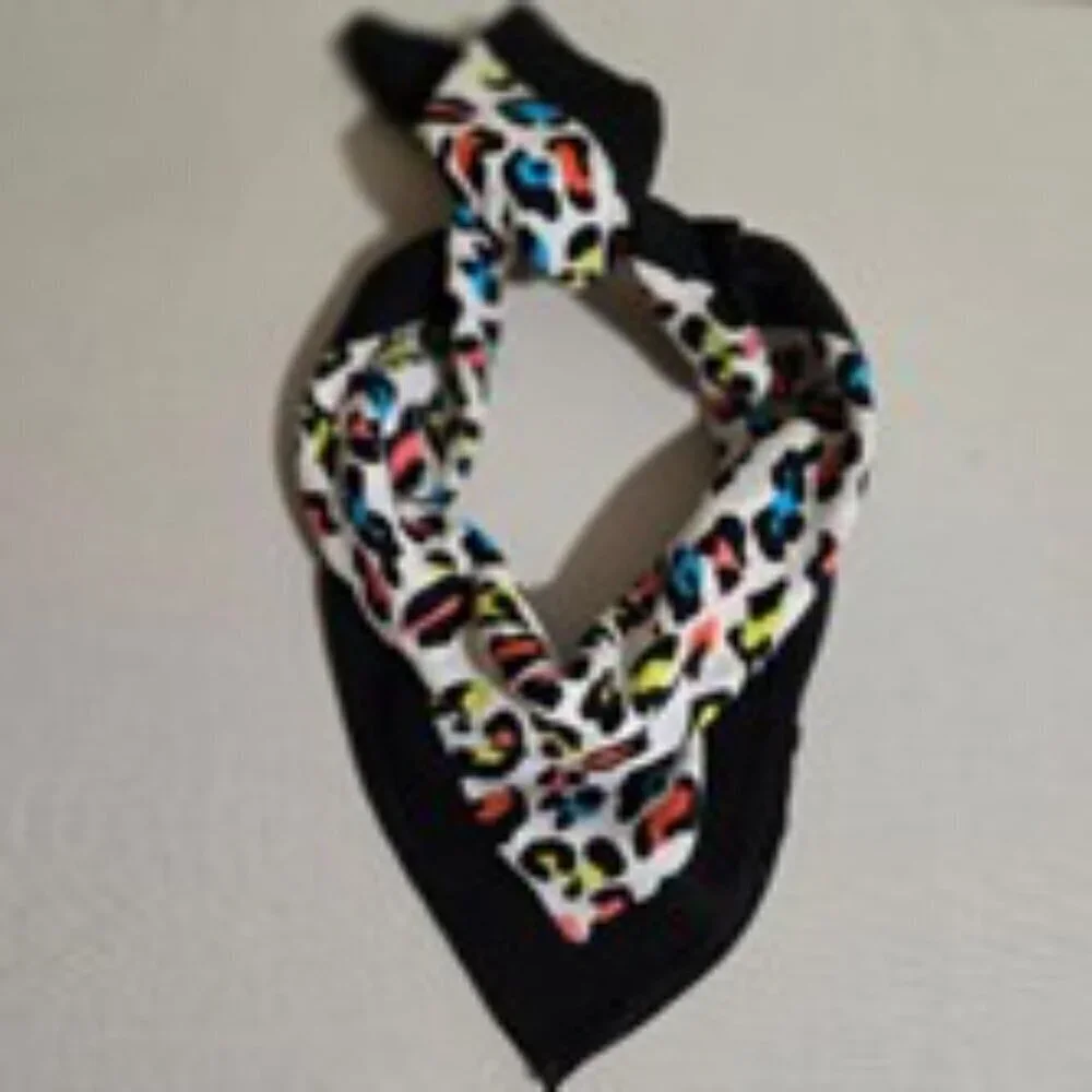 100 % Cotton Colorful Scarf Leopard Animal Print 21x21